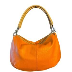 MAXX NEW YORK PURSE ORANGE LEATHER SIMPLE DESIGN HAND OR SHOULDER BAG
